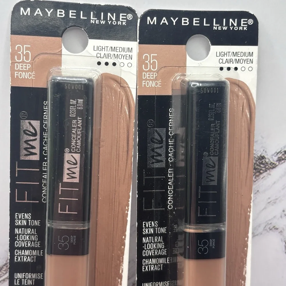 Maybelline Fit Me Liquid Concealer 35 Deep Foncé Light-Medium Clair Set Of 2 NEW